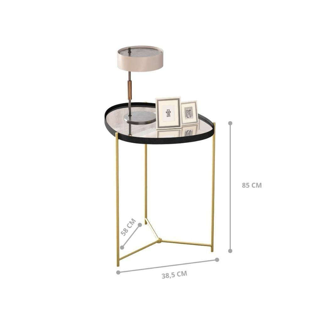 Miniatura Mesa De Apoio Monterrey Preto Dourado