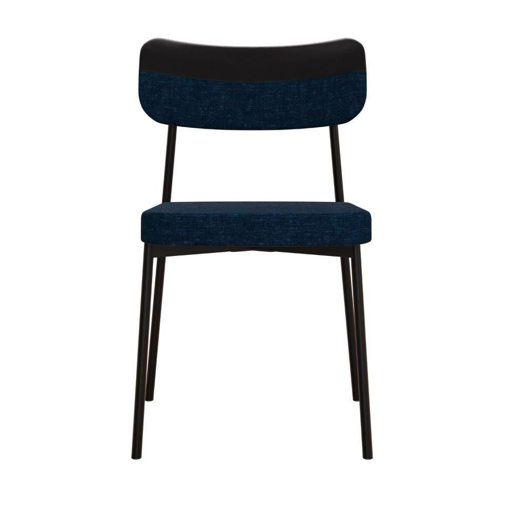 Miniatura Cadeira Mynna Fixa C/4 Pes 525 X 470 X 790 Mm C/1 Un. Crt.azul/courino Preto Corriente Azul/courino Preto