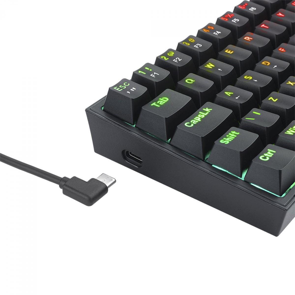Teclado Gamer Fizz Pro K616 Rgb Switch Brown - Preto