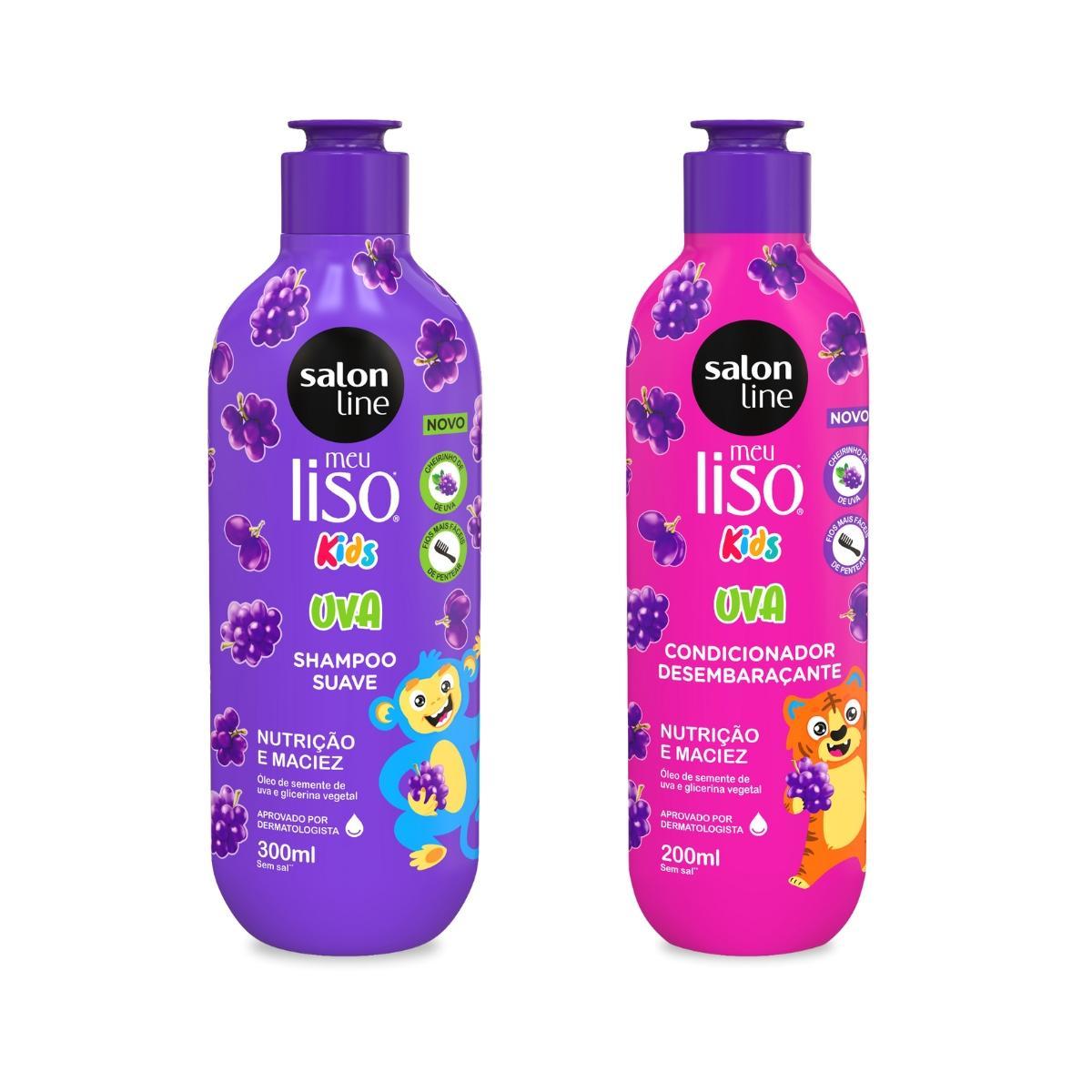Miniatura Kit Shampoo 300Ml + Condicionador 200Ml Kids Uva Salon Line