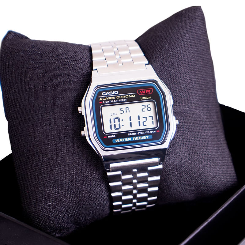Relógio de Pulso Unissex Prata Casio Vintage Digital A159WA-N1DF