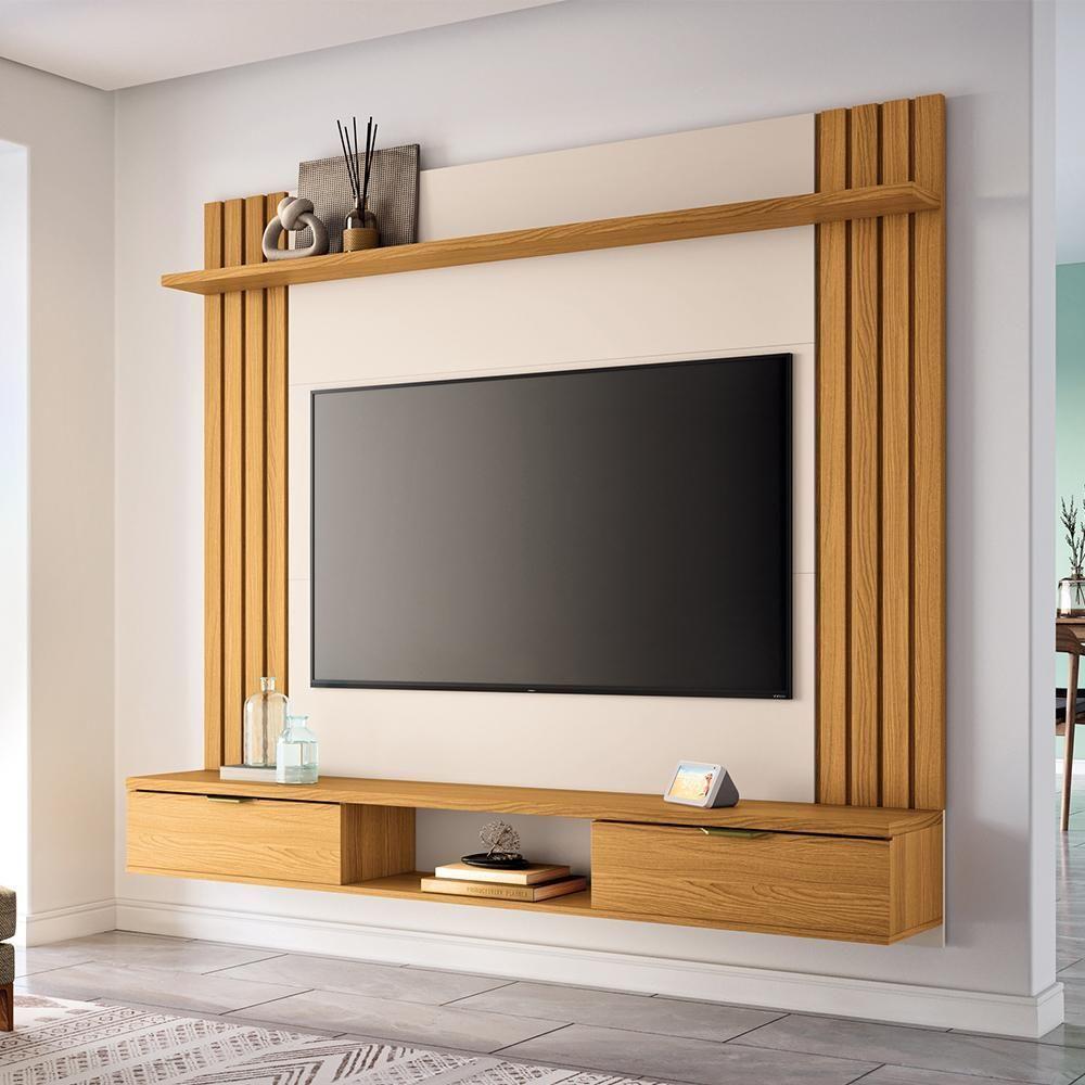 Miniatura Painel Home Suspenso Solus Tv Até 70 Polegadas Cinamomo/off White