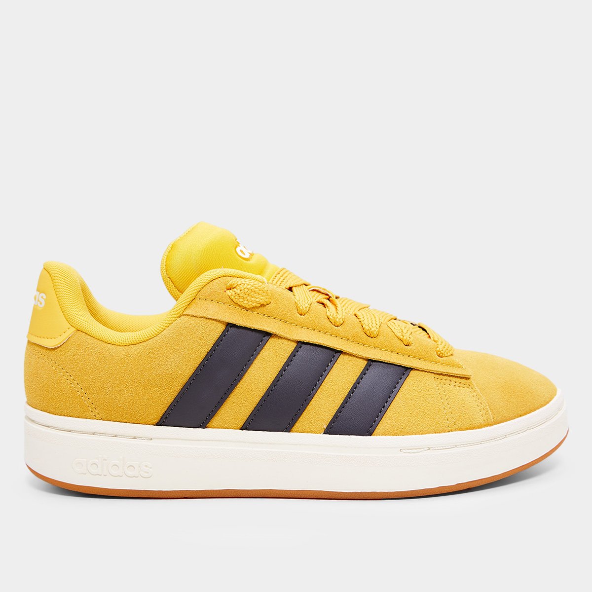 Miniatura Tênis Couro Adidas Grand Court Alpha Masculino Amarelo+Cinza - 34