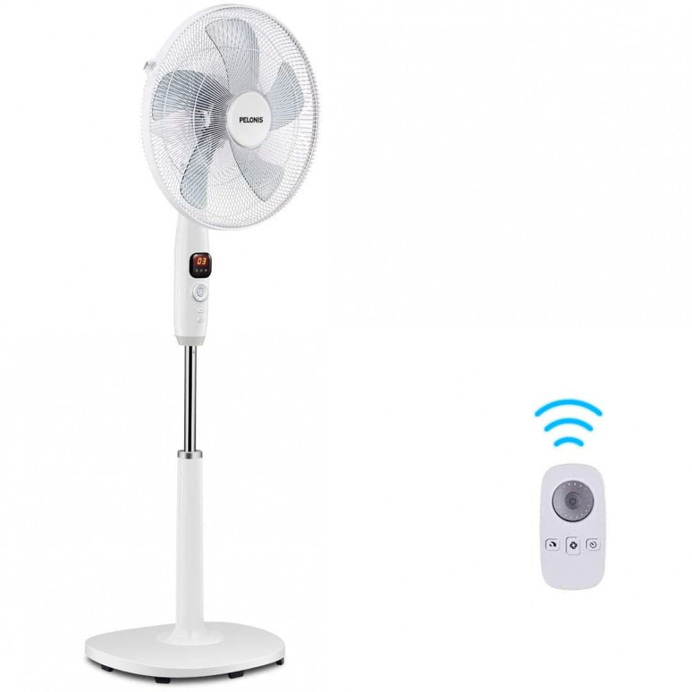Miniatura PELONIS PFS40D8AWW Silent Turbo Standing Adjustable Fan Powerful Quiet Speed 12 Hour OnOff Timer 3 Modes with Remote Control 16 inch 16inch DC Motor Pedestal 2020 New Model