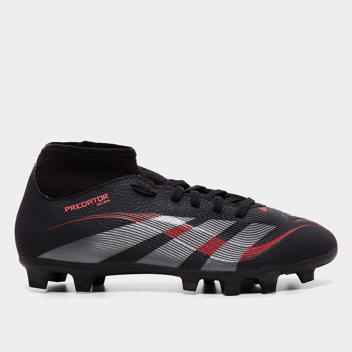 Miniatura Chuteira Campo Adidas Predator Club Sock Unissex Preto+Cinza - 37