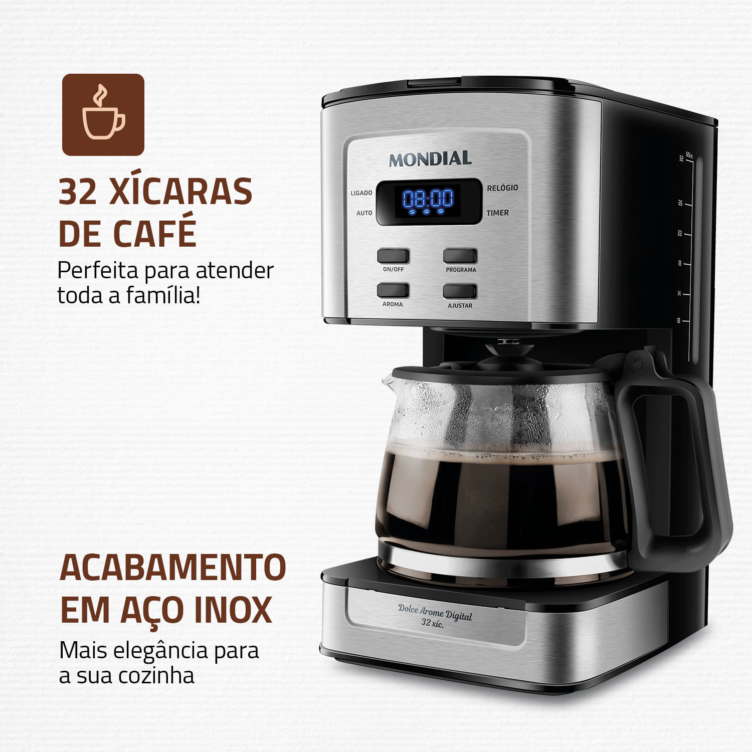 Miniatura Cafeteira Elétrica Mondial C-44-32X-SDI CAFETEIRA C-44-32X-SDI 127V/60HZ .