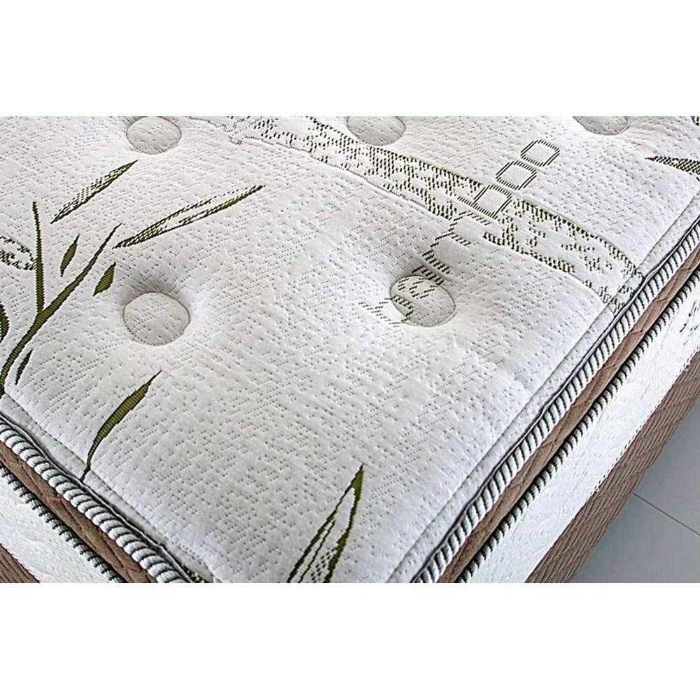 Miniatura Cama Box Baú Queen: Colchão Molas Ensacadas Herval Imperatore Eco Bamboo + Base White(158X198)