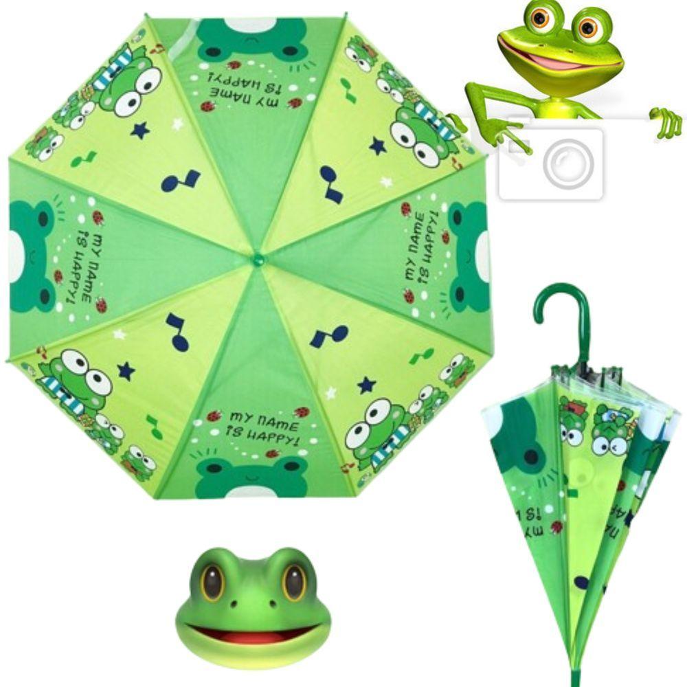 Miniatura Guarda Chuva Infantil Automático Com Estampa De Pvc Menino Ou Menina Sapo