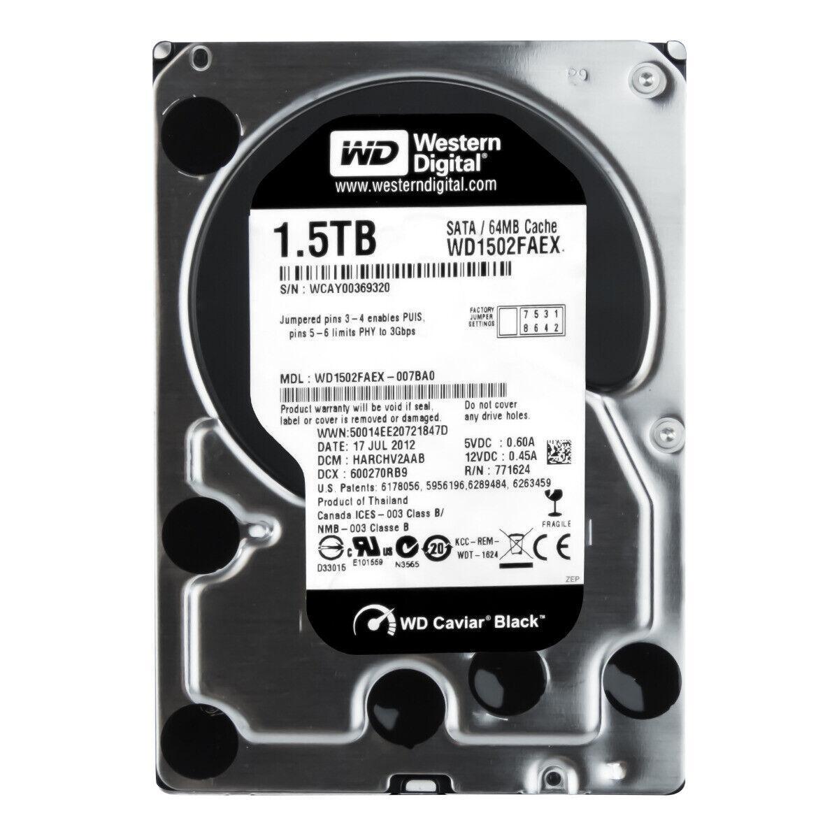 Miniatura HD SATA WD 1.5TB 7.2K 3.5 WD1502FAEX 1 Ano