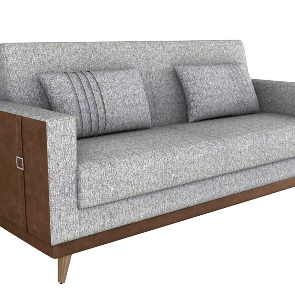 Miniatura Sofá Cama 3 Lugares Esther 203cm X 95cm X 90cm Palha/Montana Wisck