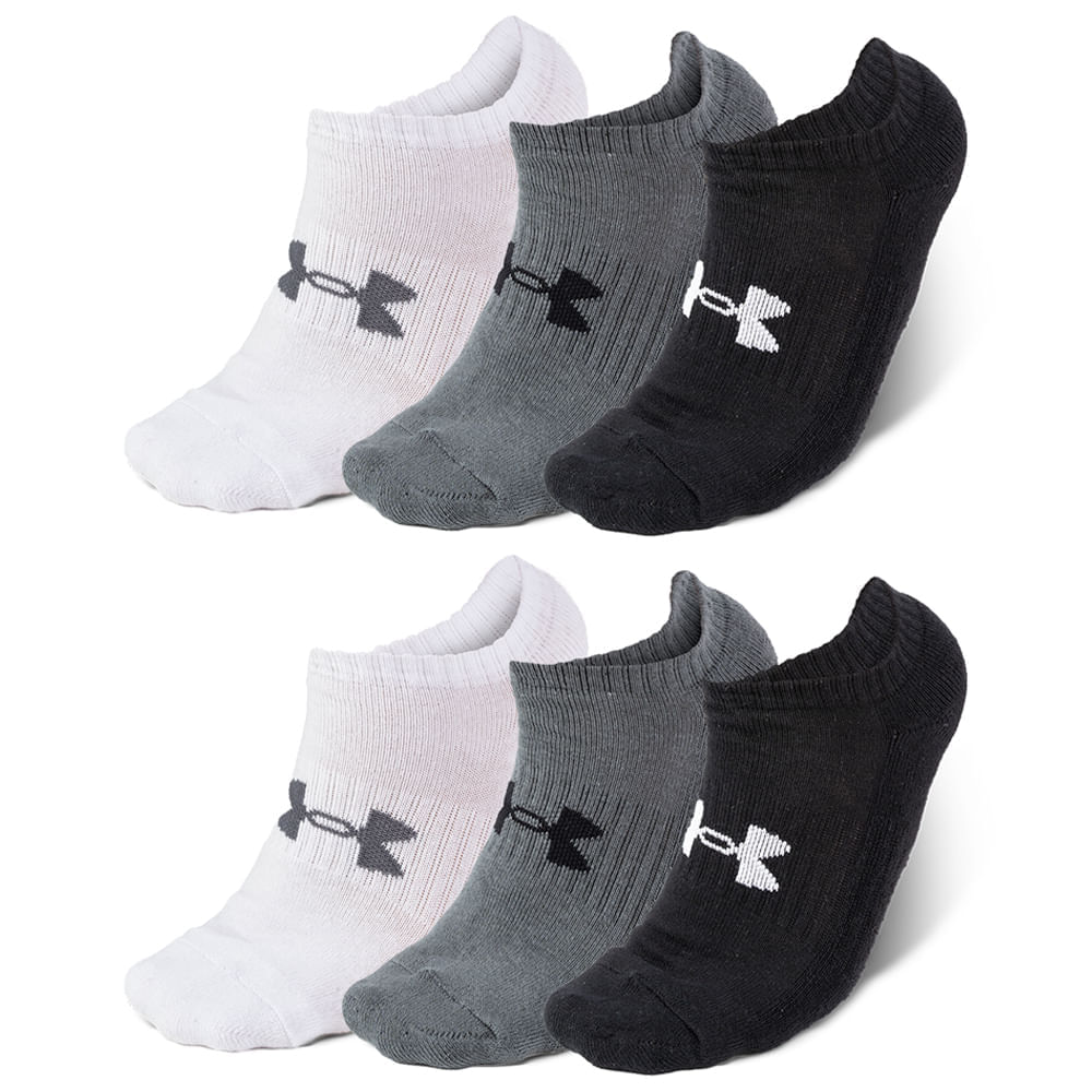 Miniatura Kit 6 Pares de meias invisível Under Armour Core Cotton Multicolor - G