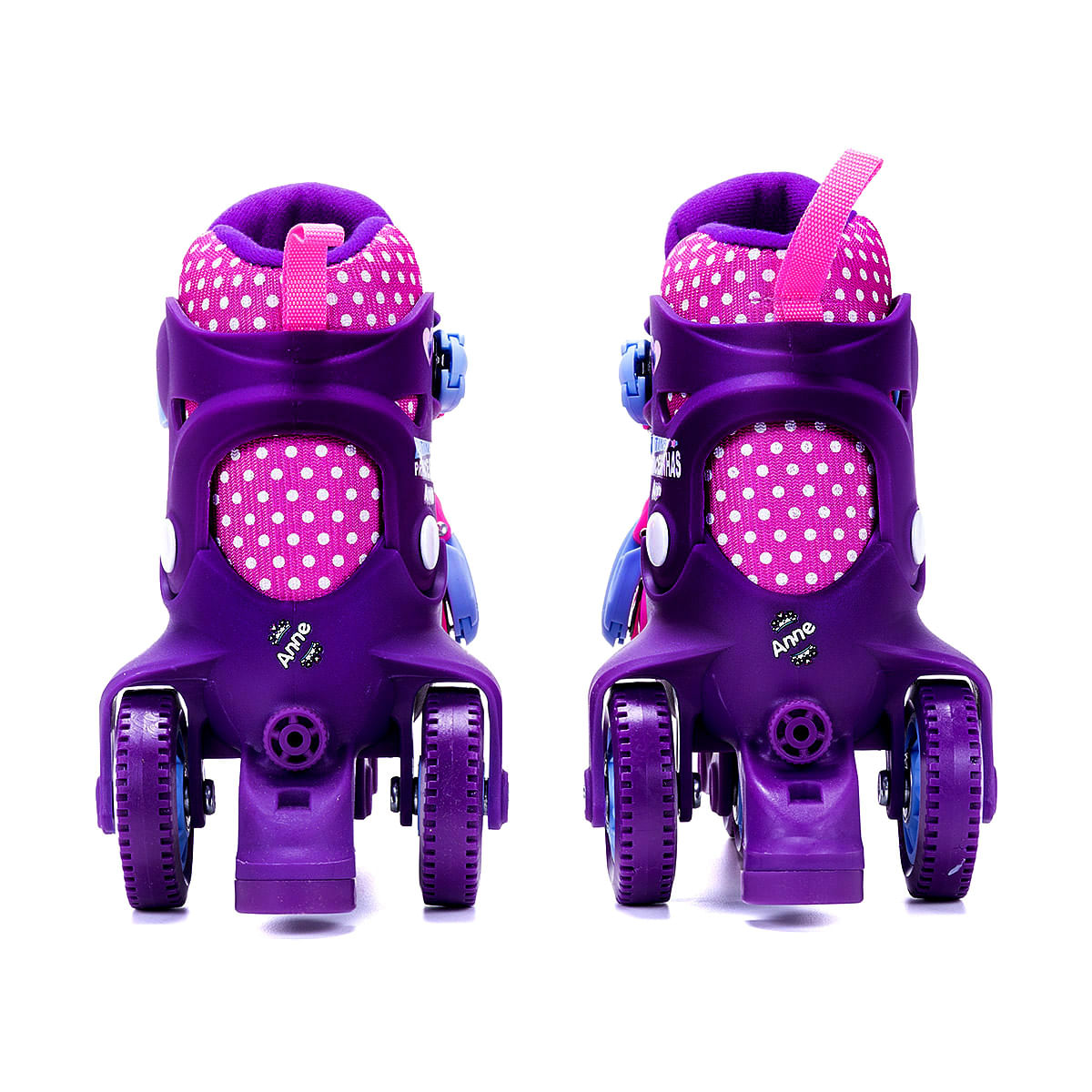 Kit Patins Infantil 27 ao 30 - Princesinha Anne - Unik Toys 7898948586730 - Roxo com rosa - Patins - Unik toys - Ajustável do 27 ao 30