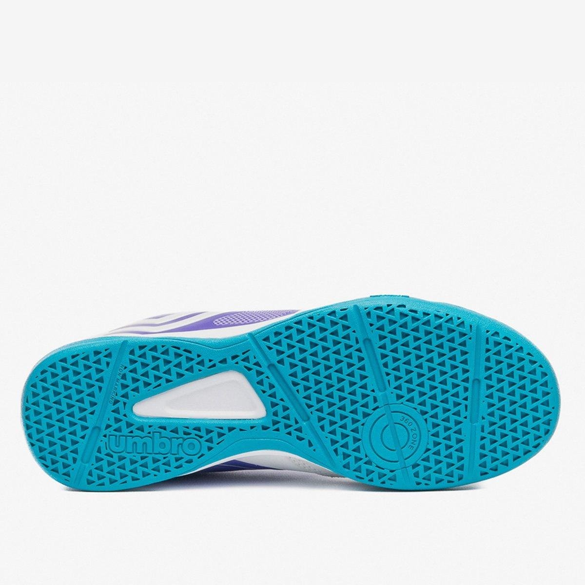 Miniatura Chuteira Futsal Umbro Pró 5 Bump Club Unissex Branco+Azul - 43