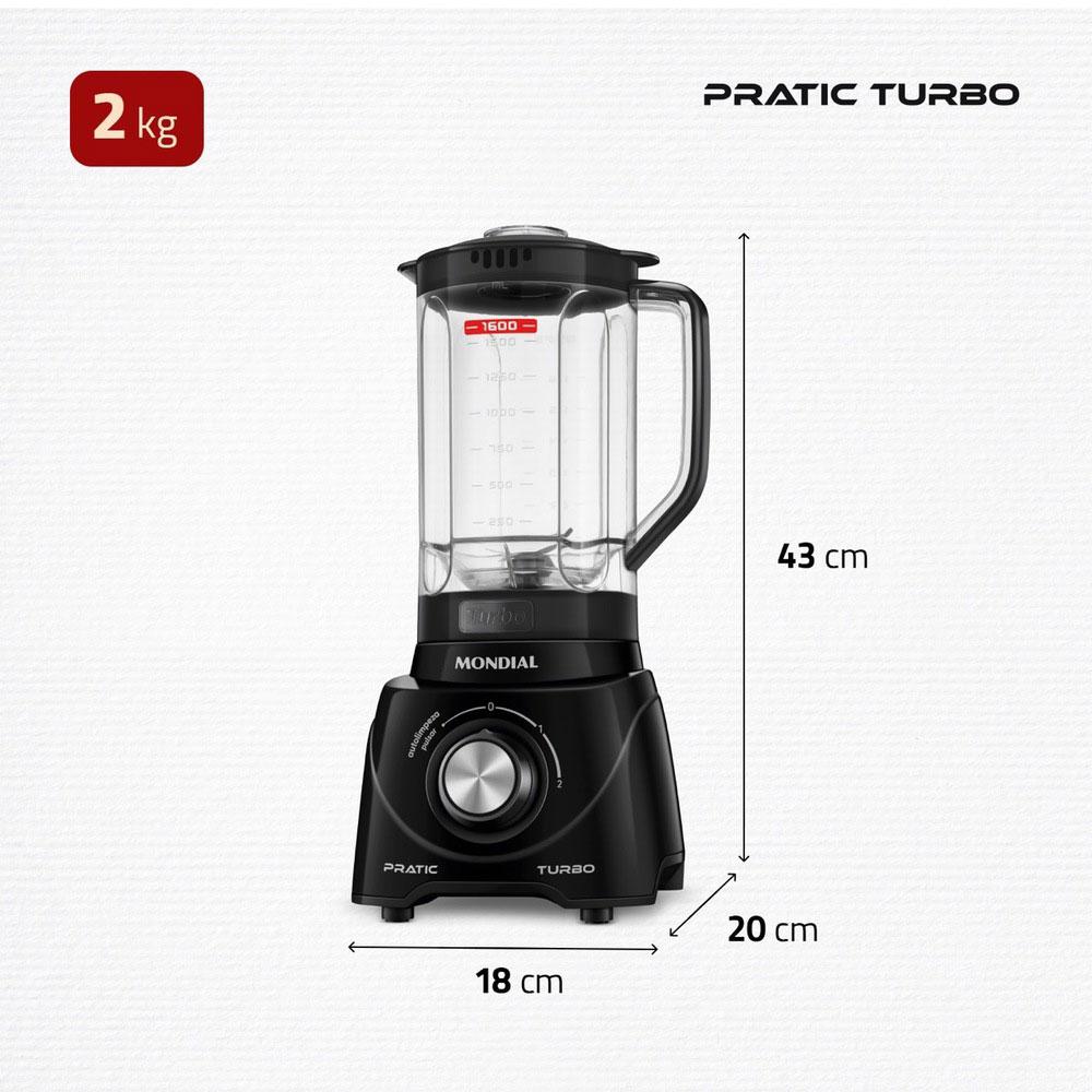 Miniatura Liquidificador Pratic Turbo L98B Mondial Preto 127V