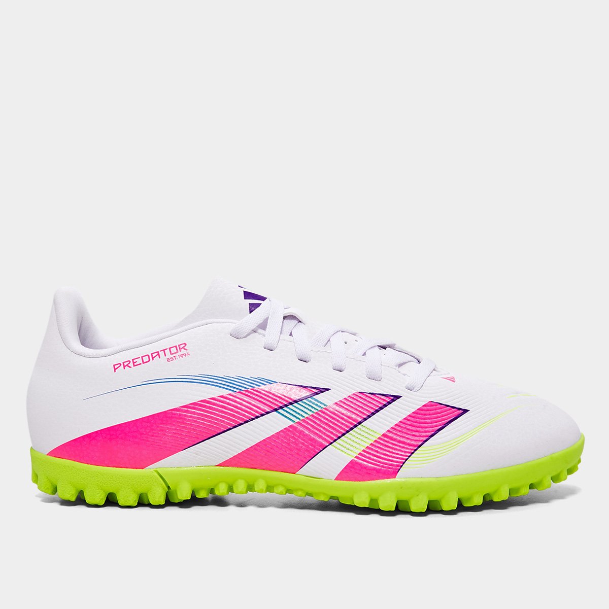 Miniatura Chuteira Society Adidas Predator Club Unissex Branco+Rosa - 37