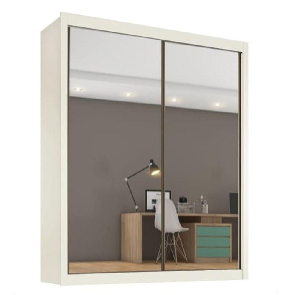 Miniatura Guarda Roupa Solteiro Espelhado 2 Portas 4 Gavetas - Zurique-off White - Móveis Europa