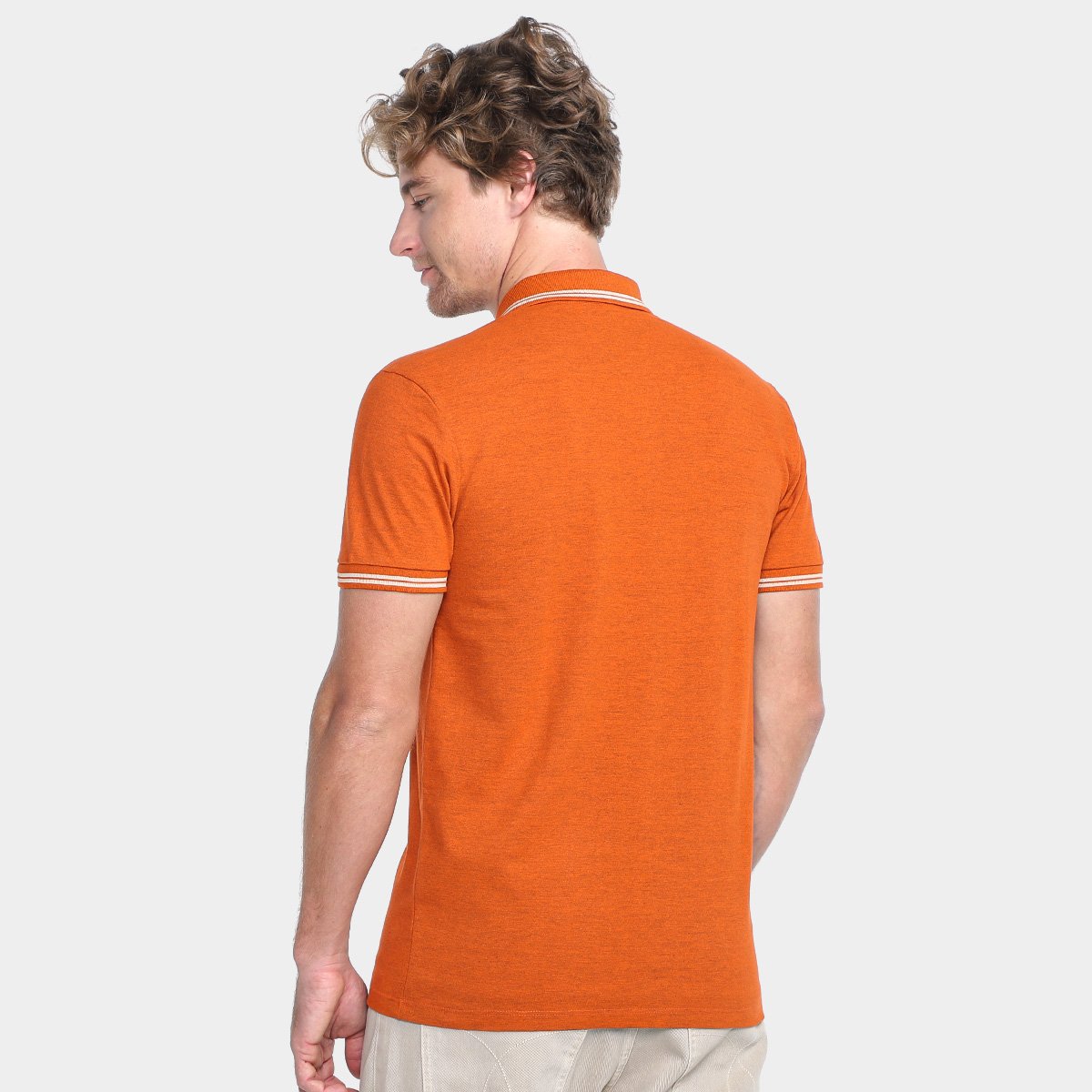 Miniatura Camisa Polo Colcci Logo Masculina Laranja - G