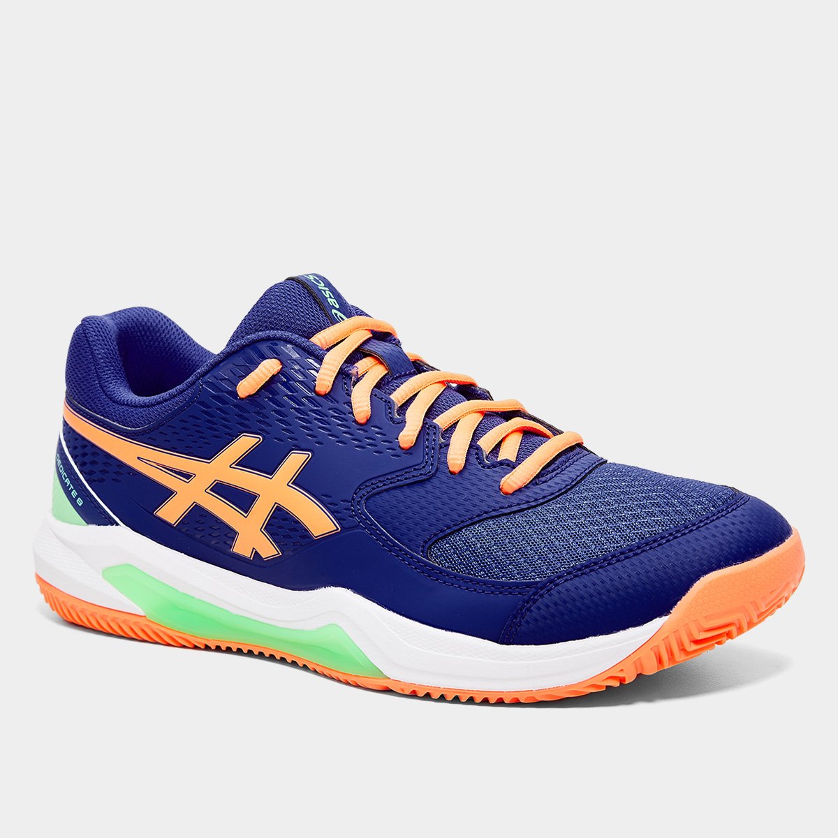 Miniatura Tênis Asics Gel-Dedicate 8 Padel Masculino Azul+Laranja - 40