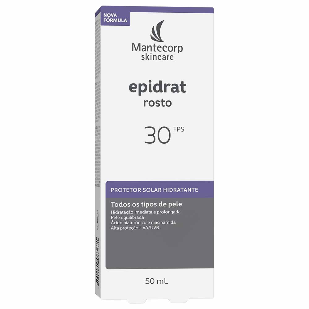 Miniatura Protetor Solar Facial Hidratante Mantecorp Skincare Epidrat Rosto FPS30 50ml