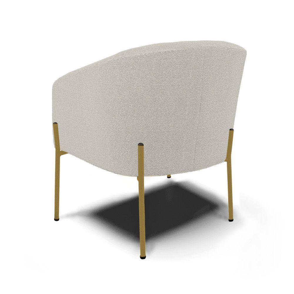 Miniatura Cadeira Sala De Jantar Pé De Ferro Dourado Stella Bouclê D03 - D'rossi Cor Cinza