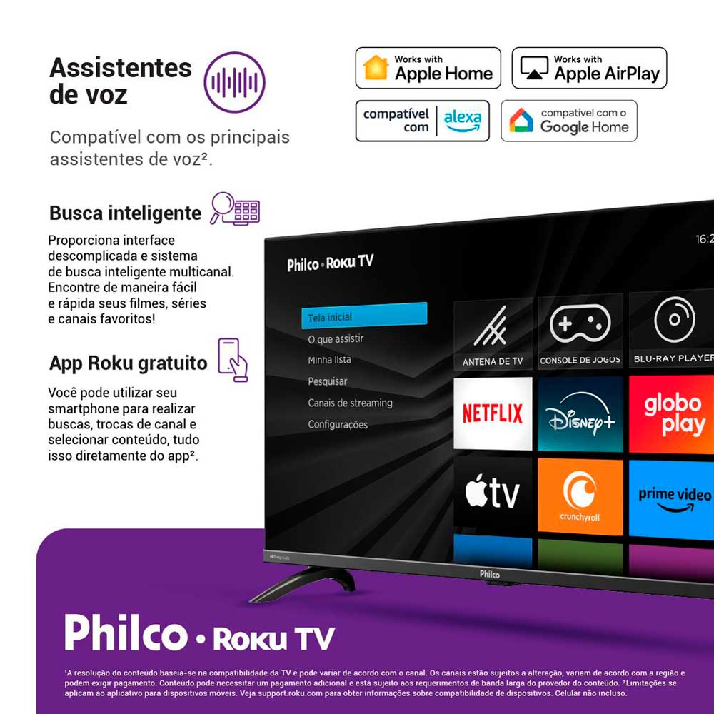 Smart TV LED 32" Philco Roku TV TV32G7PR2CGB Cinza