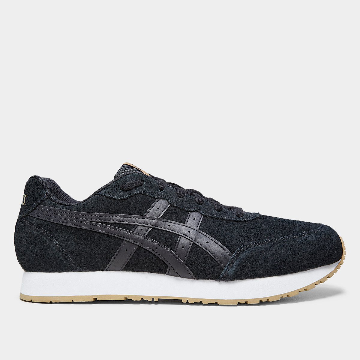 Miniatura Tênis Couro Asics Forest Masculino Preto+Bege - 38