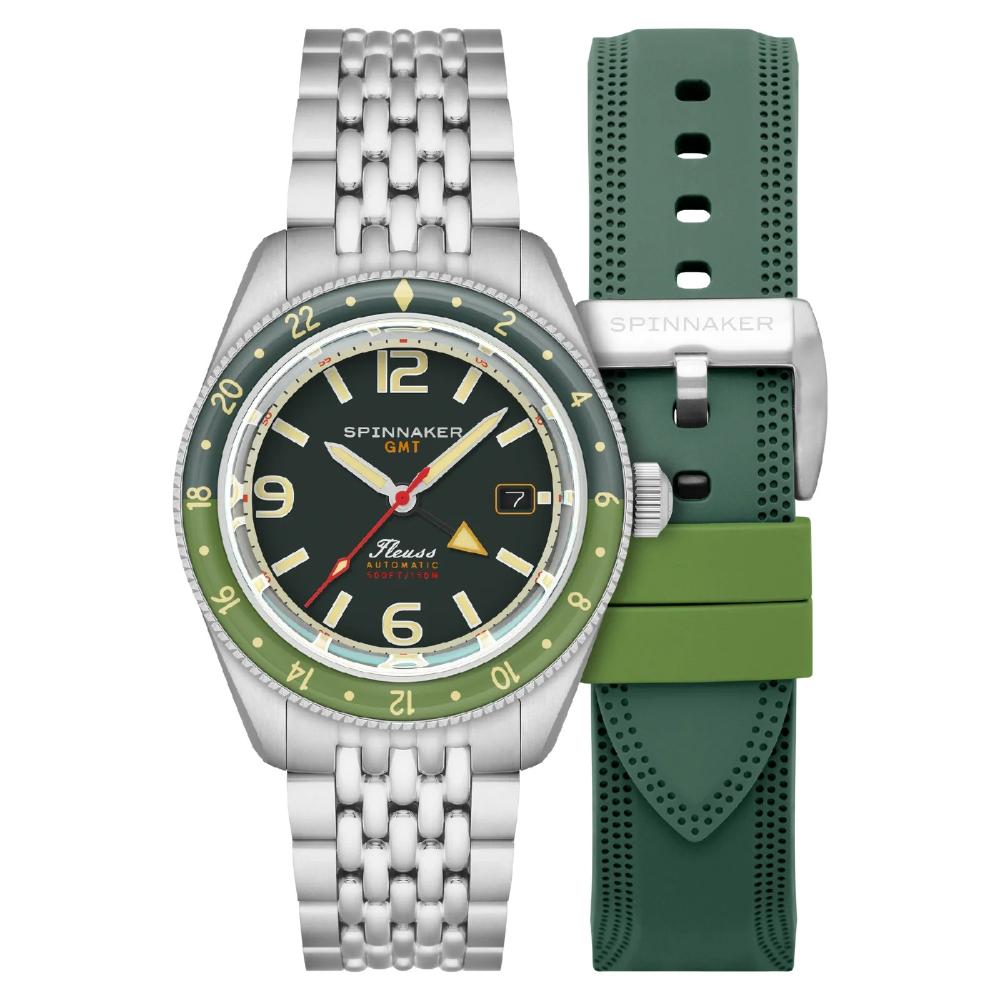 Miniatura Relógio Spinnaker Fleuss GMT Automatic Forest Green SP-5120-44
