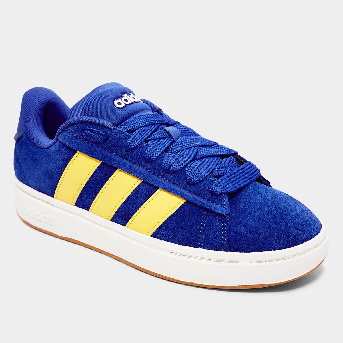 Miniatura Tênis Couro Adidas Grand Court Alpha Masculino Azul+amarelo - 34
