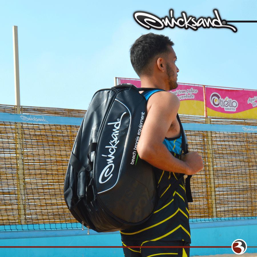 Miniatura Mochila Raqueteira Beach Tennis Quicksand Backpack Preta