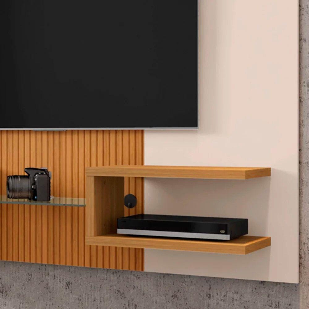 Miniatura Painel Para Tv Até 55" Atlas Off White/cinamomo/ripado