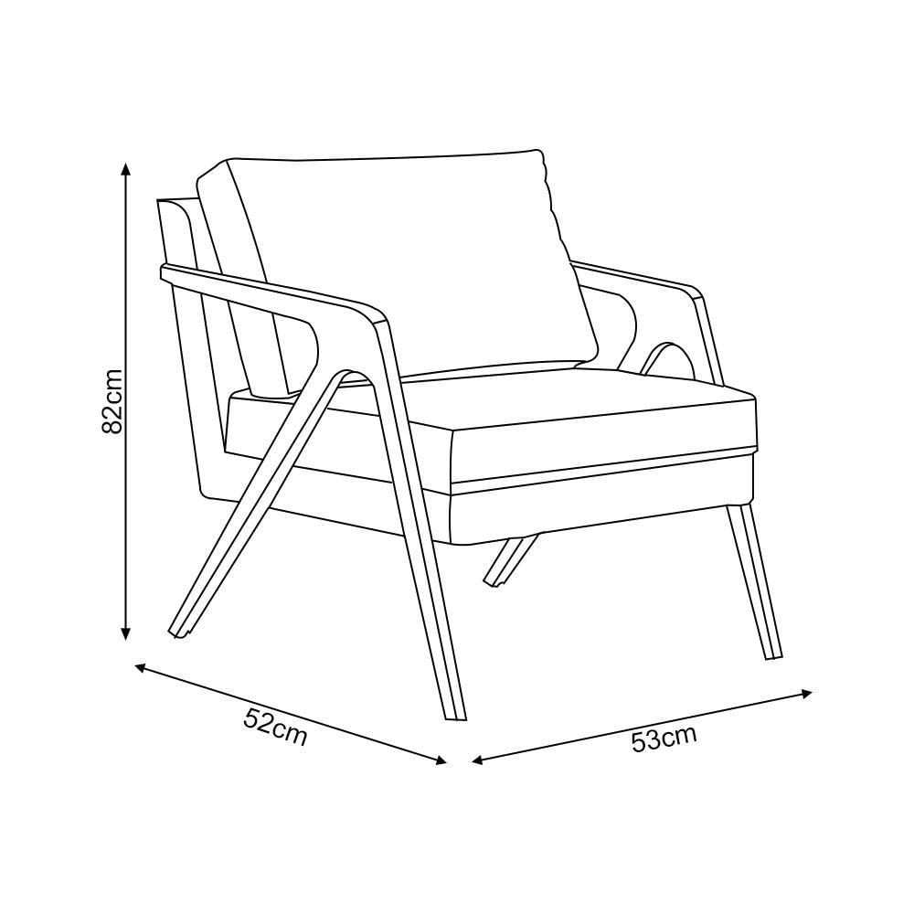 Miniatura Kit 2 Poltronas Mona Monique Luxo Base Madeira Maciça Cerejeira Veludo Azul