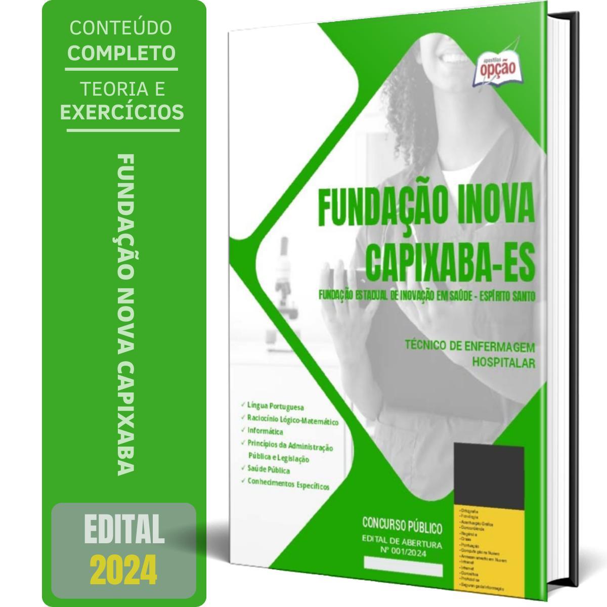 Miniatura Apostila Fundação Inova Capixaba Es 2024 Técnico Enfermagem
