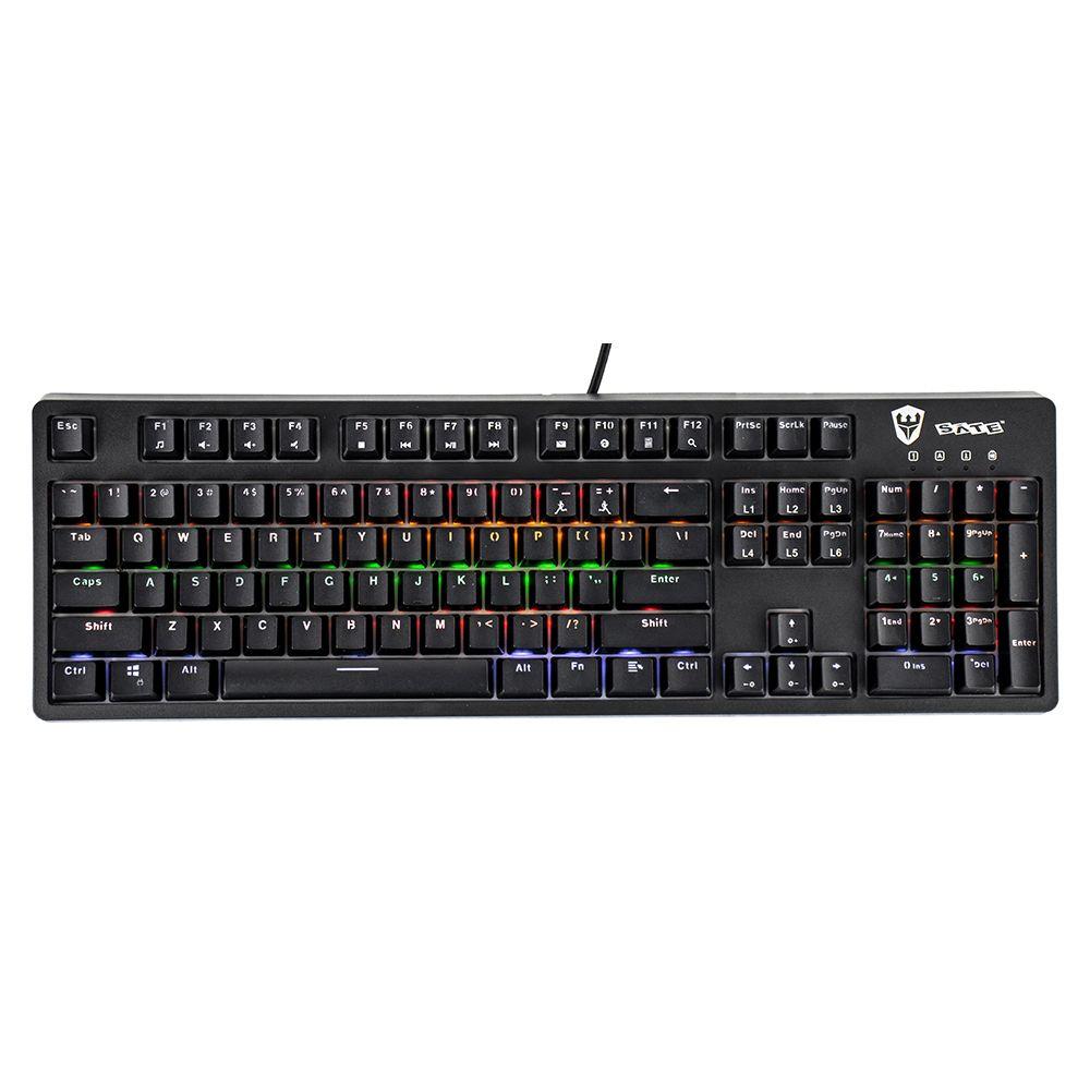 Miniatura Teclado Mecânico Gamer Sate K6 Switch Blue RGB USB