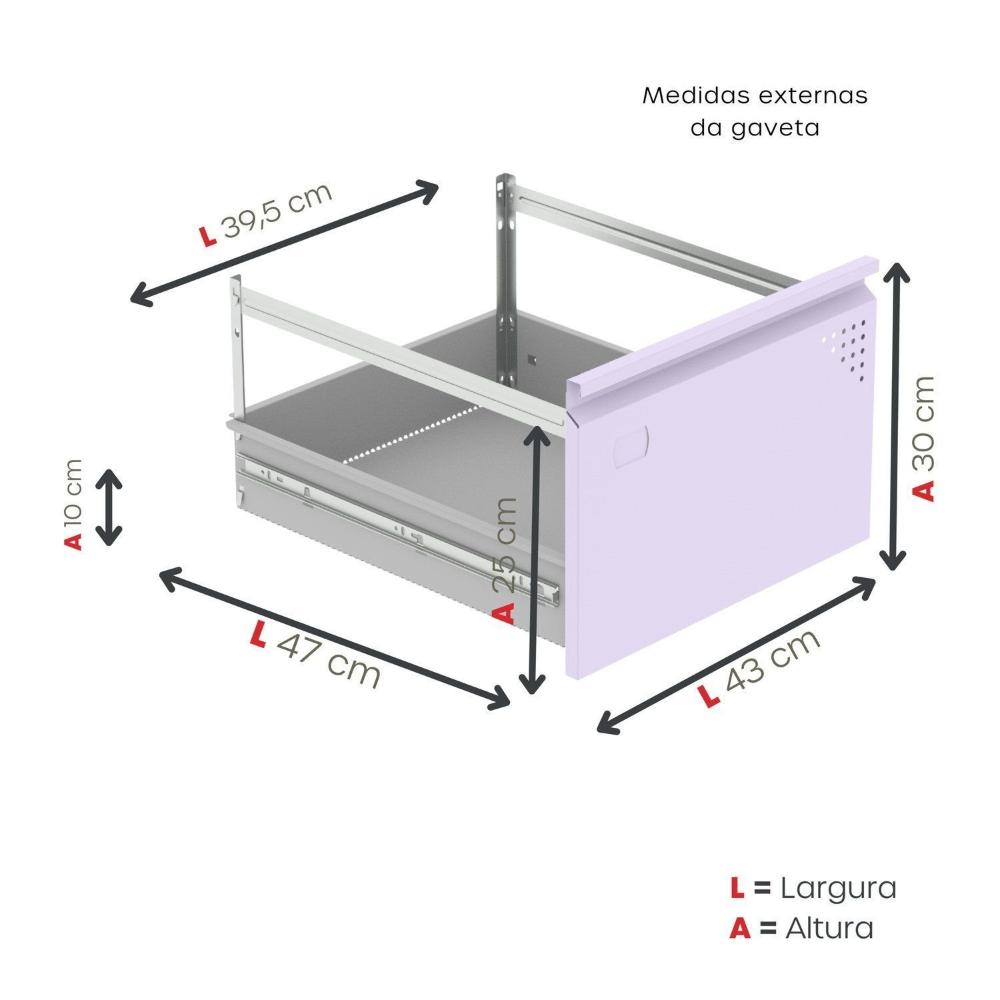 Miniatura Gaveteiro Arquivo para Escritório em Aço 4 Gavetas Banco /Lilas