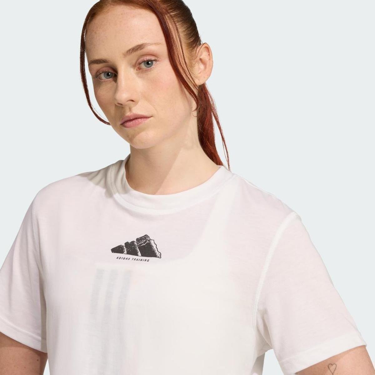 Miniatura Camiseta Adidas Cropped Feminina Branco - EP