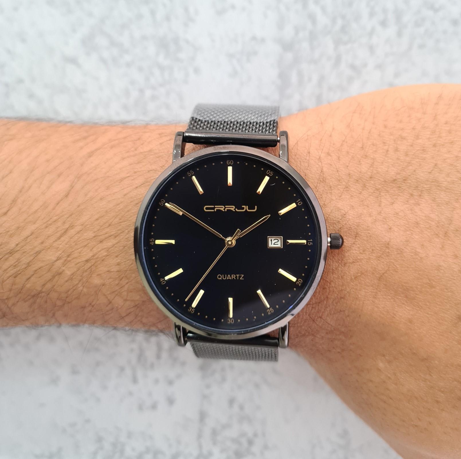 Relógio Masculino Social Ultra Fino De Luxo + Pulseira Metal