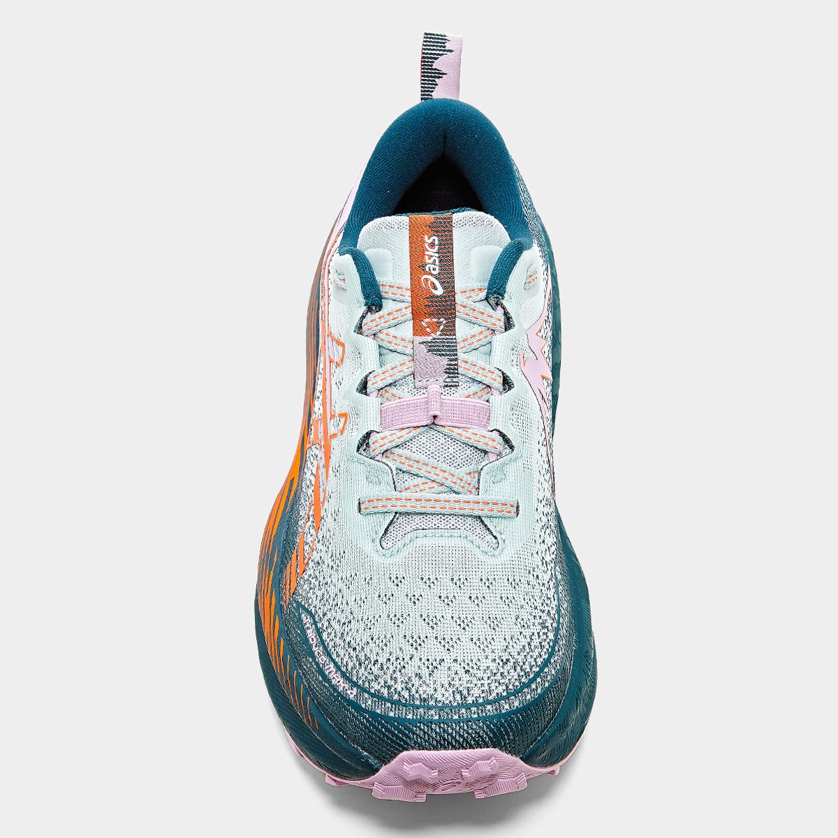 Miniatura Tênis Asics Trabuco Max 4 Feminino Azul+Laranja - 34