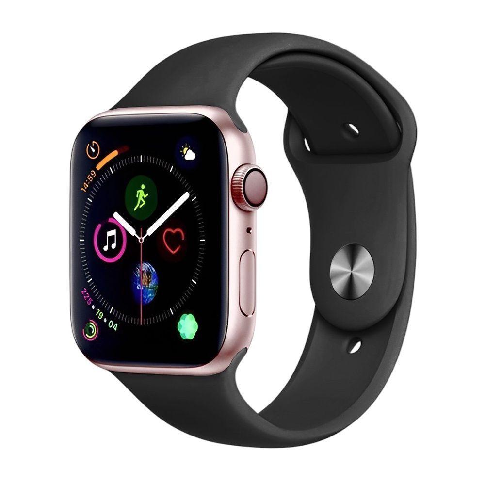 Miniatura Relógio Inteligente Smartwatch W34s Rosê Gold Troca Pulseira Ligações Monitor Cardíaco
