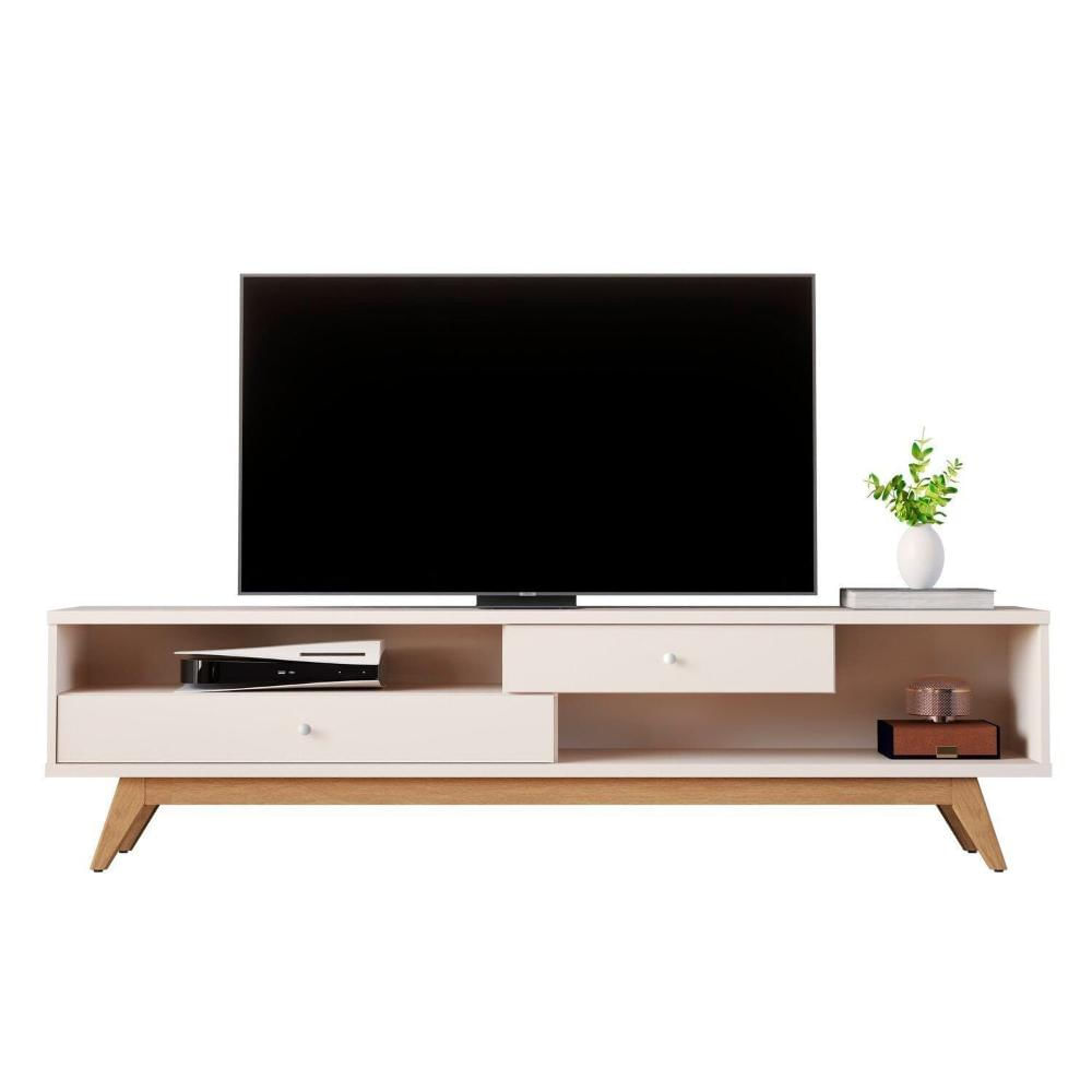Estante Home Theater para Tv até 75 Polegadas com Led Ripado Impressão 5232 Elmo/Offwhite