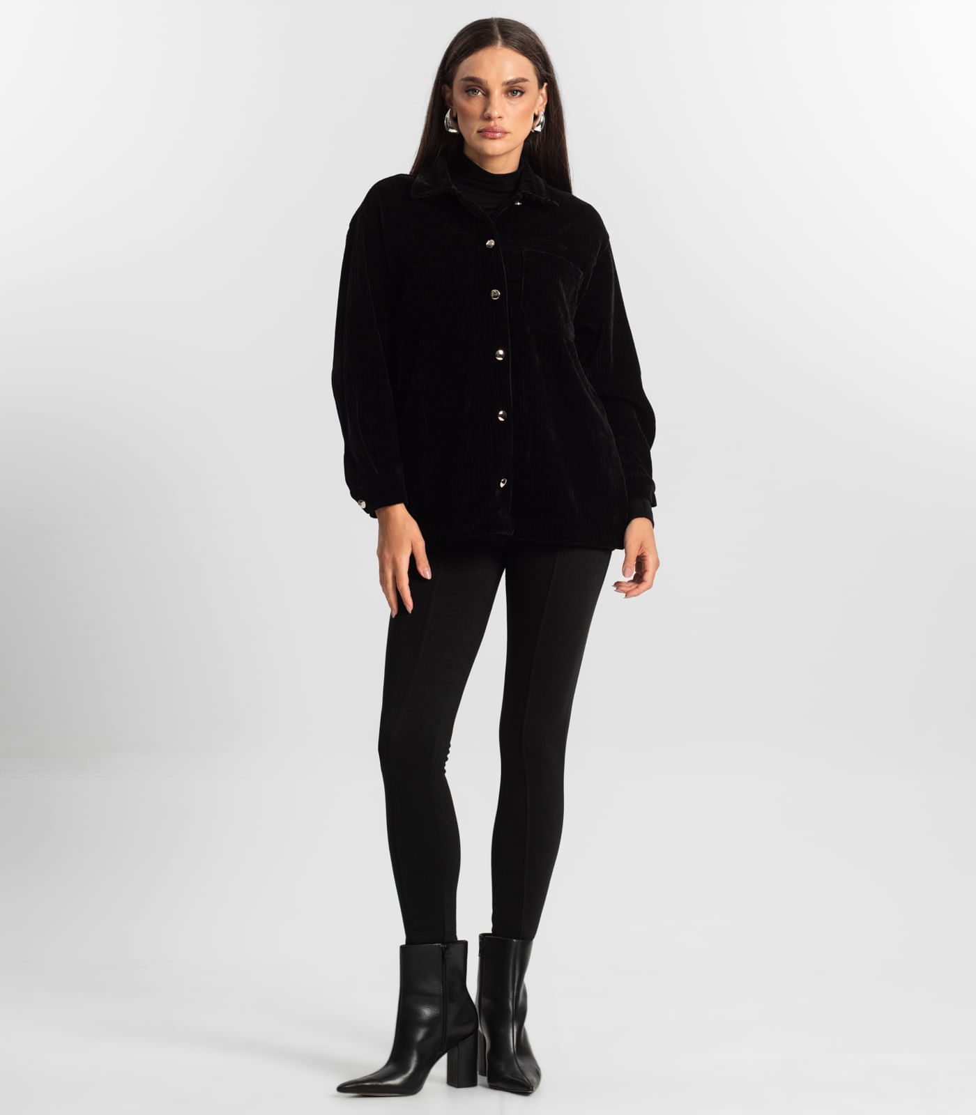Miniatura Casaco Feminino Veludo Cotelê Endless Preto M