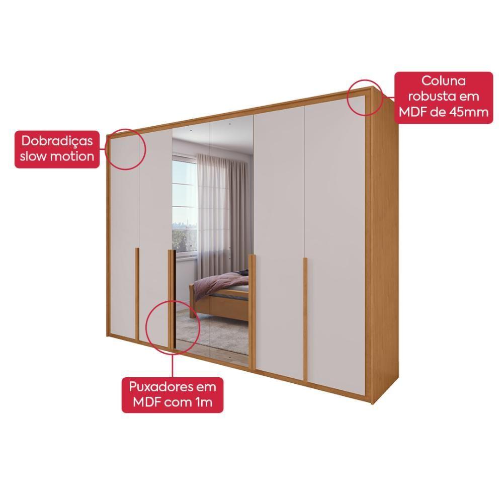 Miniatura Guarda Roupa 6 Portas Easy Space Amendoa Clean/off White