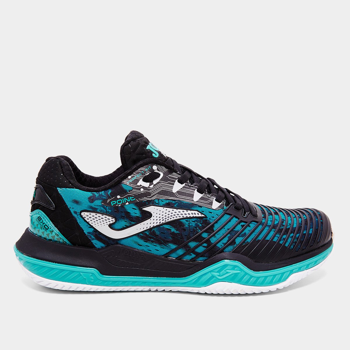 Miniatura Tênis Joma Point All Court Masculino Preto+Azul Turquesa - 39