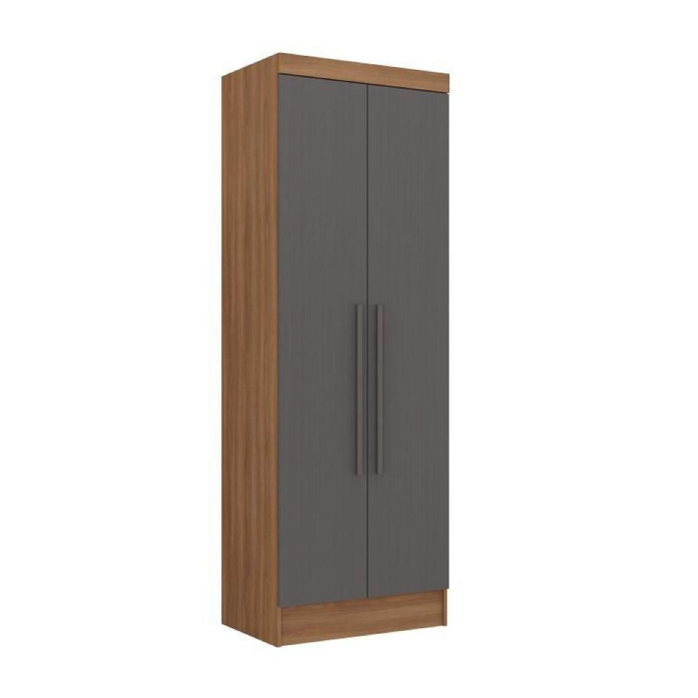 Guardo Roupa Modulado 7 Portas 4 Gavetas 5 Peças Hecol Móveis Nogal/Grafite