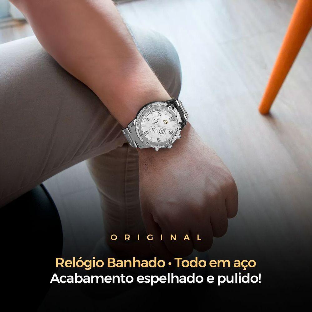 Miniatura Relogio Masculino Prata + Caixa Religiao Original Cruz Jesus