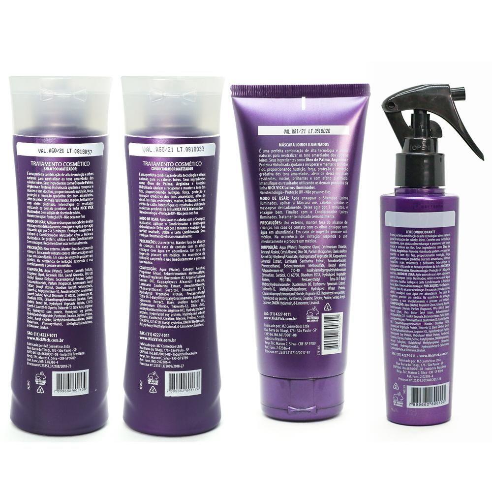 Miniatura Nick Vick Matizador Shampoo Cond Masc E Leite Condicionante