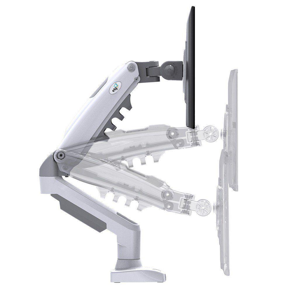 Suporte Monitor Branco Articulado 17 A 35 Pistão F80w Elg