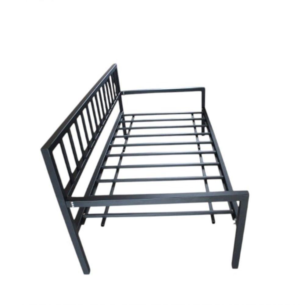 Miniatura Sofá Cama Aço Ferro Metal Robusto Estrutura 97cmx200cm Cor Preto Estilo Industrial Sc-01
