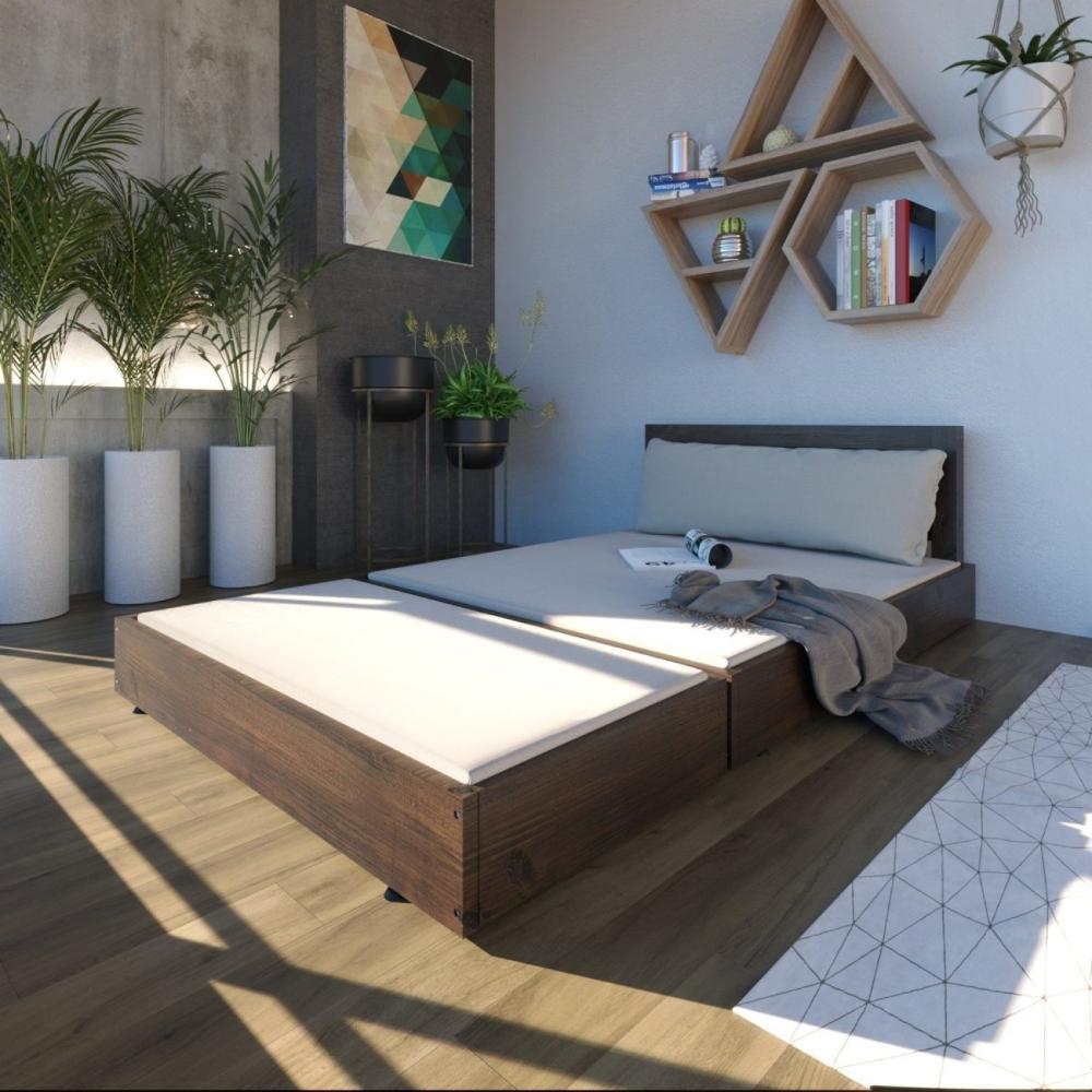 Miniatura Sofá Chaise com Puff Rustic Versatti Nogueira