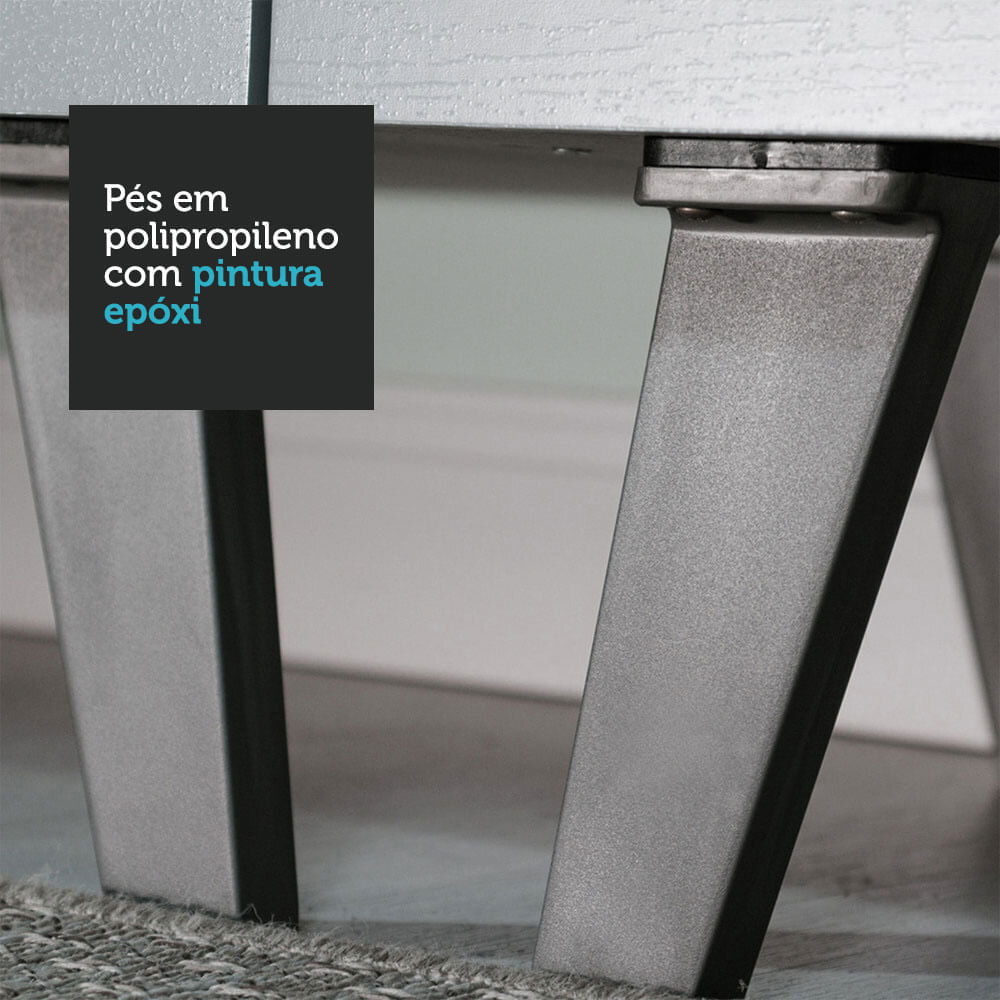 Armário de Cozinha Completa 260cm Cinza Nice Madesa 05 Cor:Cinza