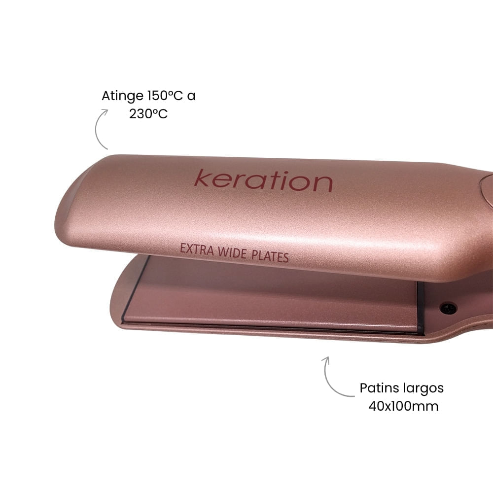 Prancha de Cabelo X-Wide Keration Pro Bivolt Bivolt